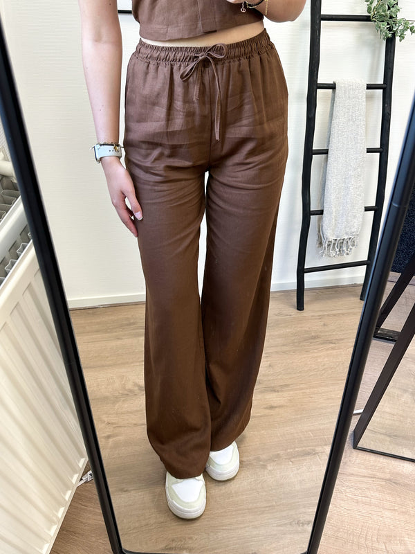 Mindy Linnen Pants - Brown