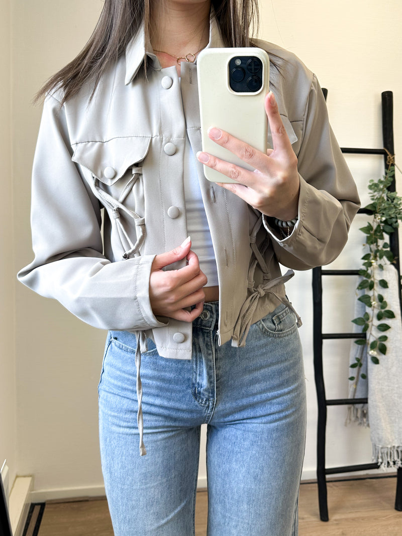 Hailey Cord Jacket - Taupe