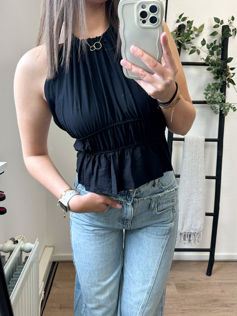 Esmee Open Back Top - Black