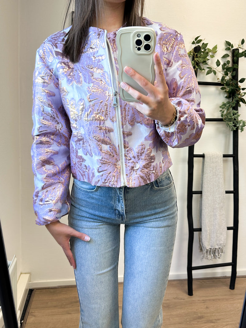 Lou Flower Printed Jacket - Lila