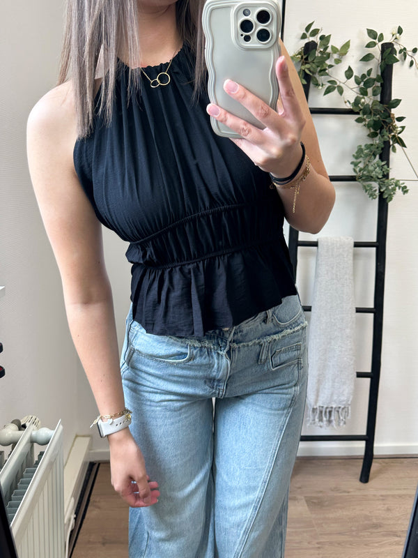 Esmee Open Back Top - Black