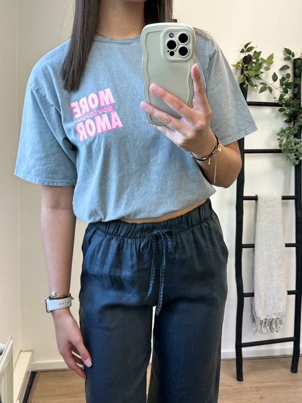 More Por Favor Amor Tee - Grey