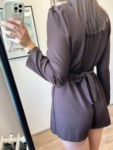 Zaya Blazer Belt Playsuit - Brown