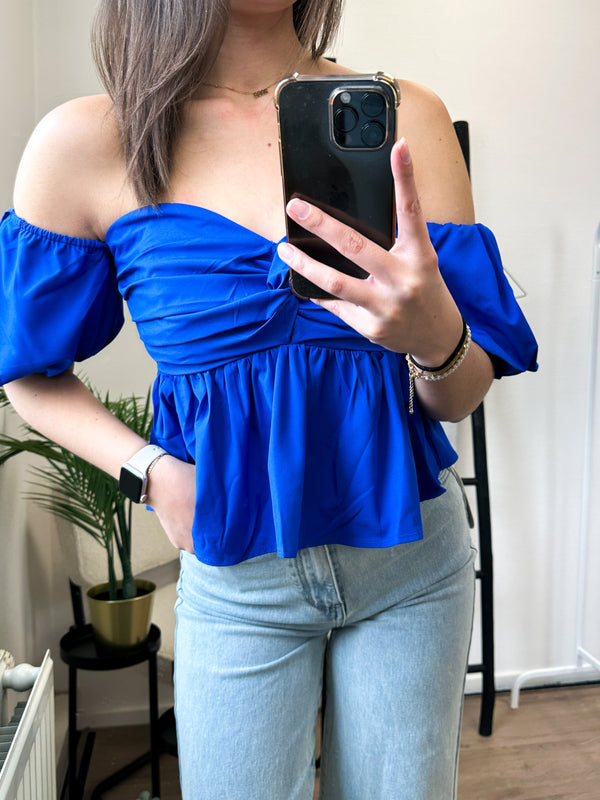 Dolley Off Shoulder Top - Royal Blue