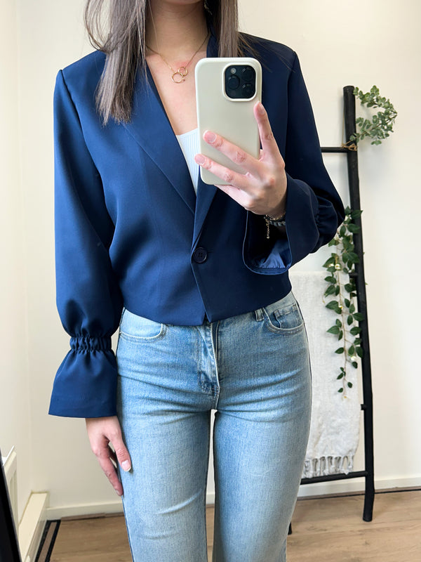 Nylah Cropped Blazer - Navy