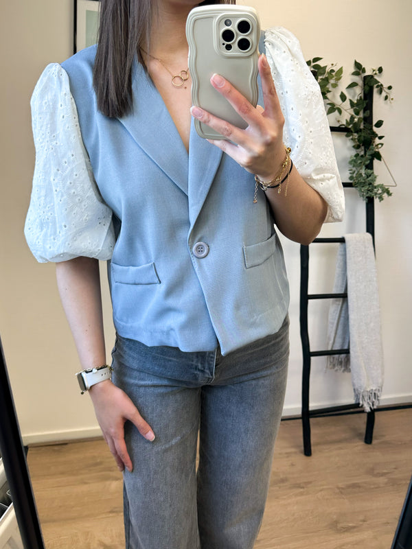 June Broderie Blazer - Grey