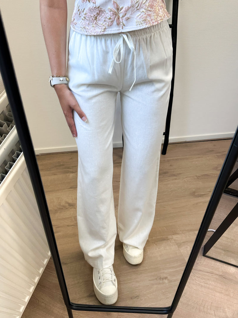 Lindsey Linen Pants - White (REGULAR LENGTH)