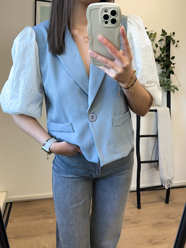 June Broderie Blazer - Grey