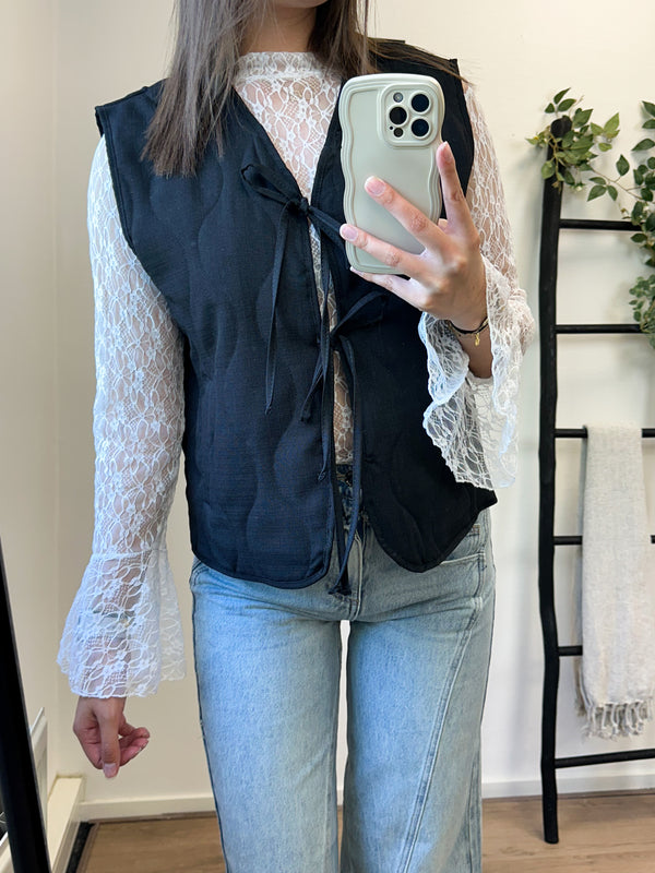 Sue Bow Gilet - Black