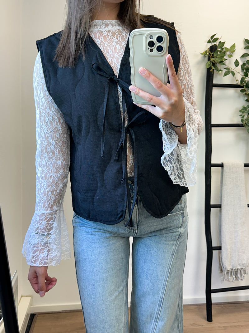 Sue Bow Gilet - Black