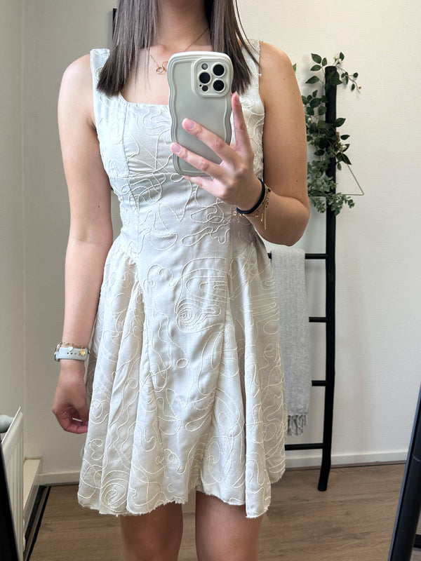 Fibi Printed Dress - Beige