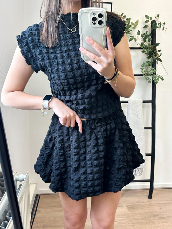 Fey Bubble Two Piece Set - Black
