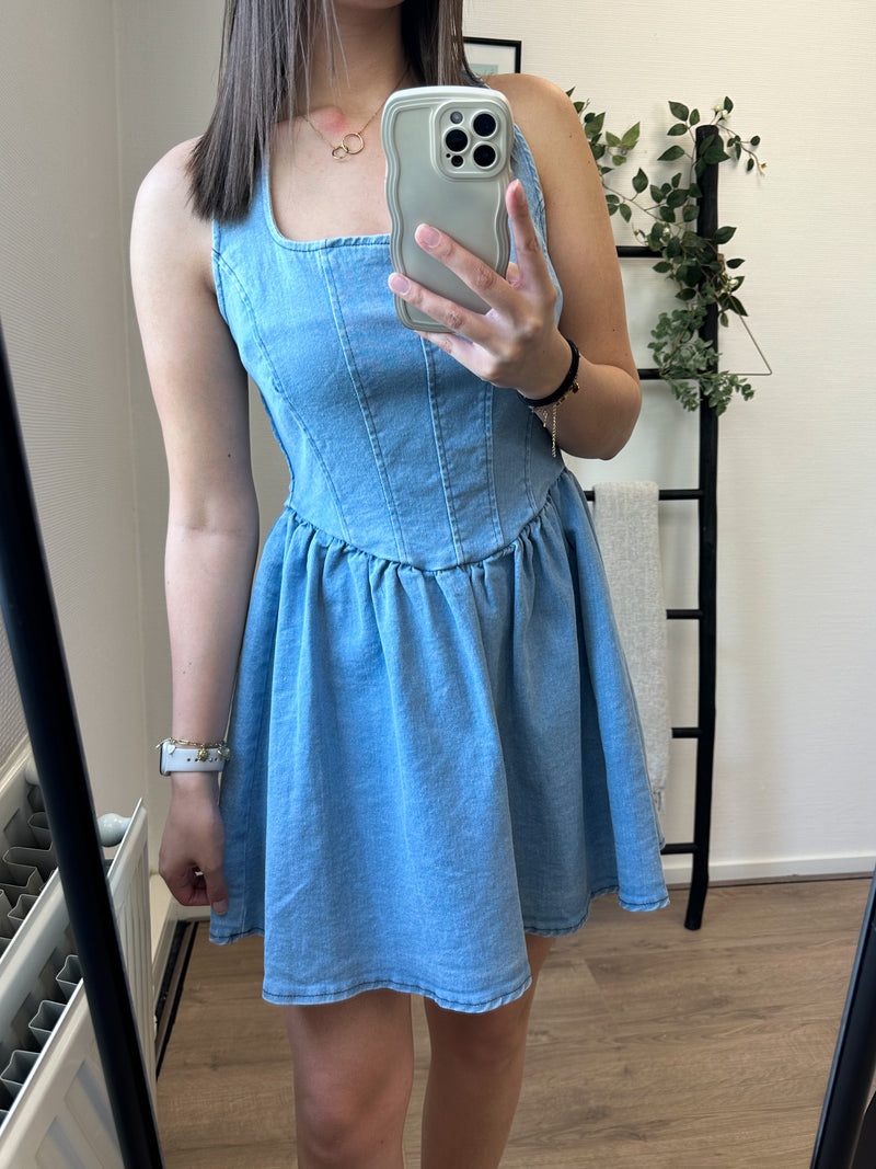 Hilary Denim Dress - Light Blue