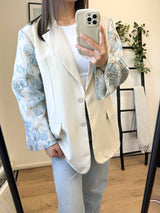 Stacey Flower Sleeve Blazer - Beige