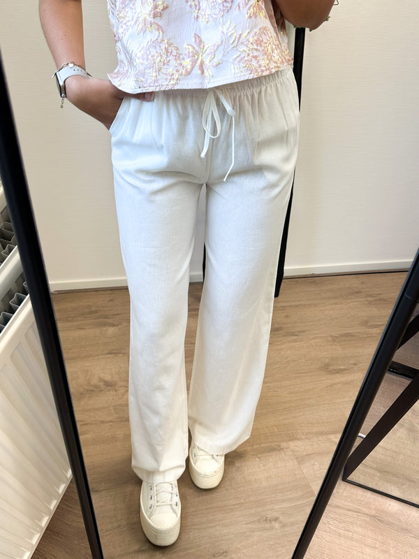 Lindsey Linen Pants - White (REGULAR LENGTH)