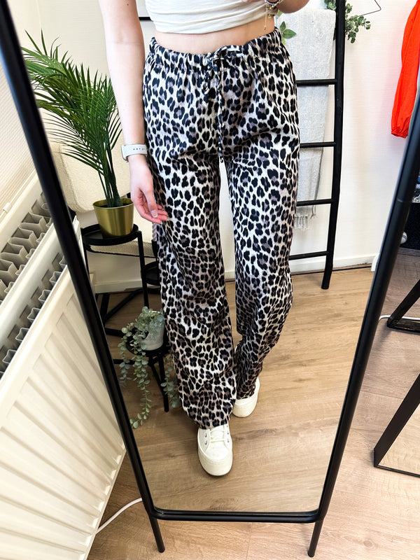 Athene Tall Wide Pants - Leopard