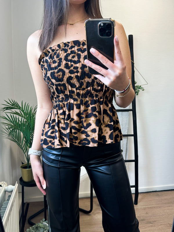 Holly Off Shoulder Top - Leopard