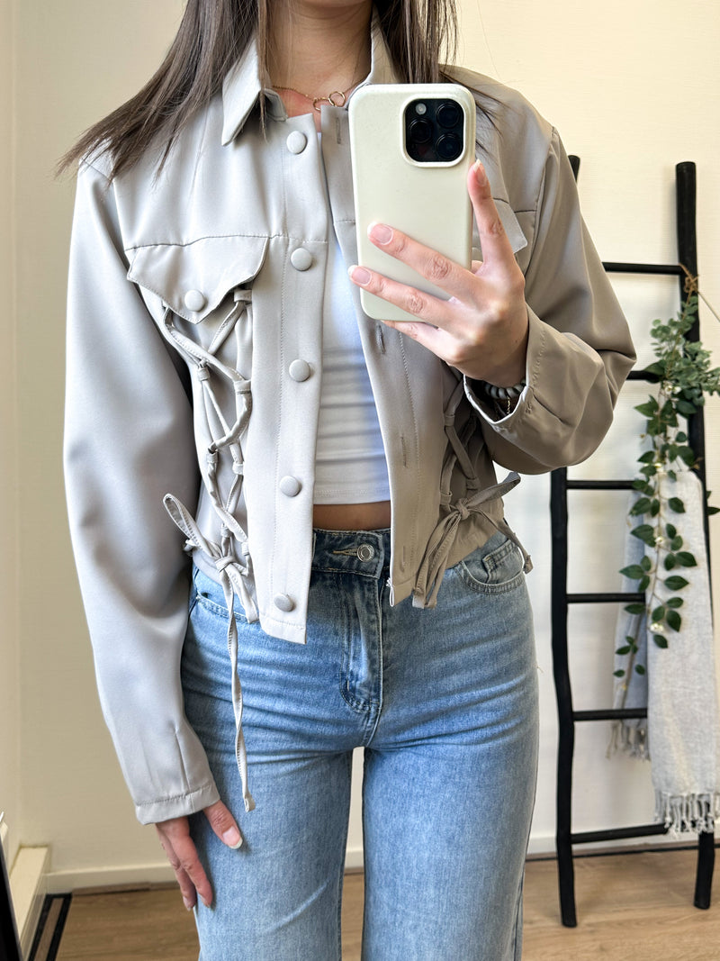 Hailey Cord Jacket - Taupe