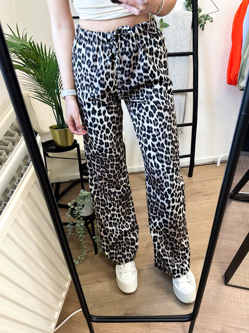 Athene Tall Wide Pants - Leopard