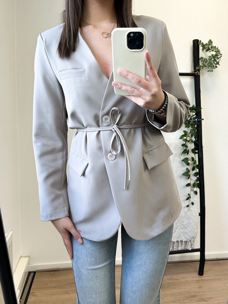 Mabelle Belt Blazer - Taupe
