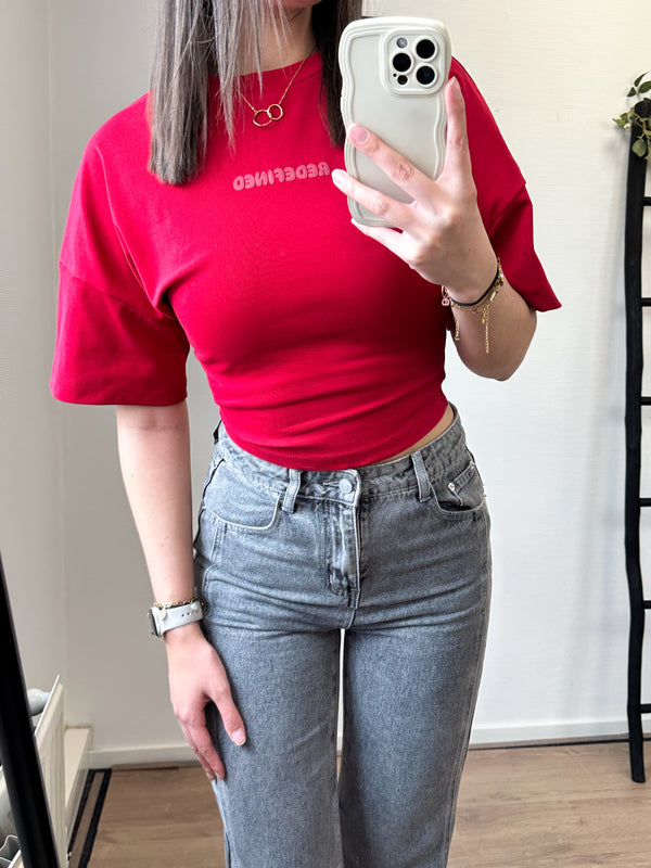 Redefined Fitted Tee - Bright Red