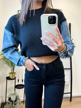 Jaimy Denim Sweater - Black