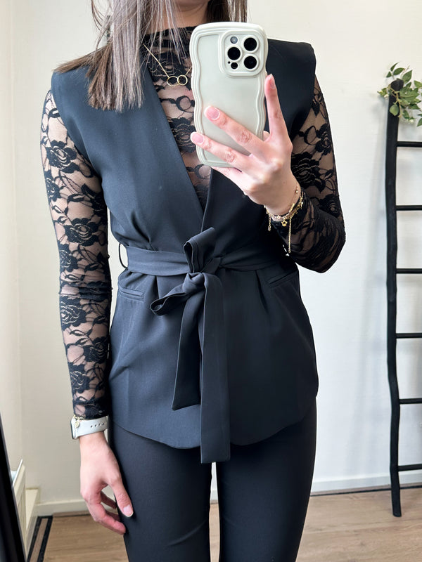 Gaye Belt Gilet - Black