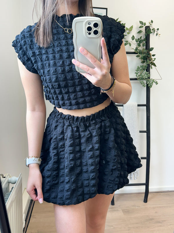 Fey Bubble Two Piece Set - Black