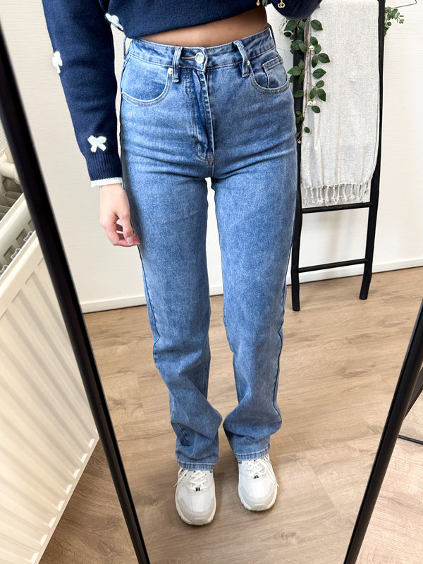 Louella Tall Straight Leg Stretch Jeans - Dark Blue Denim