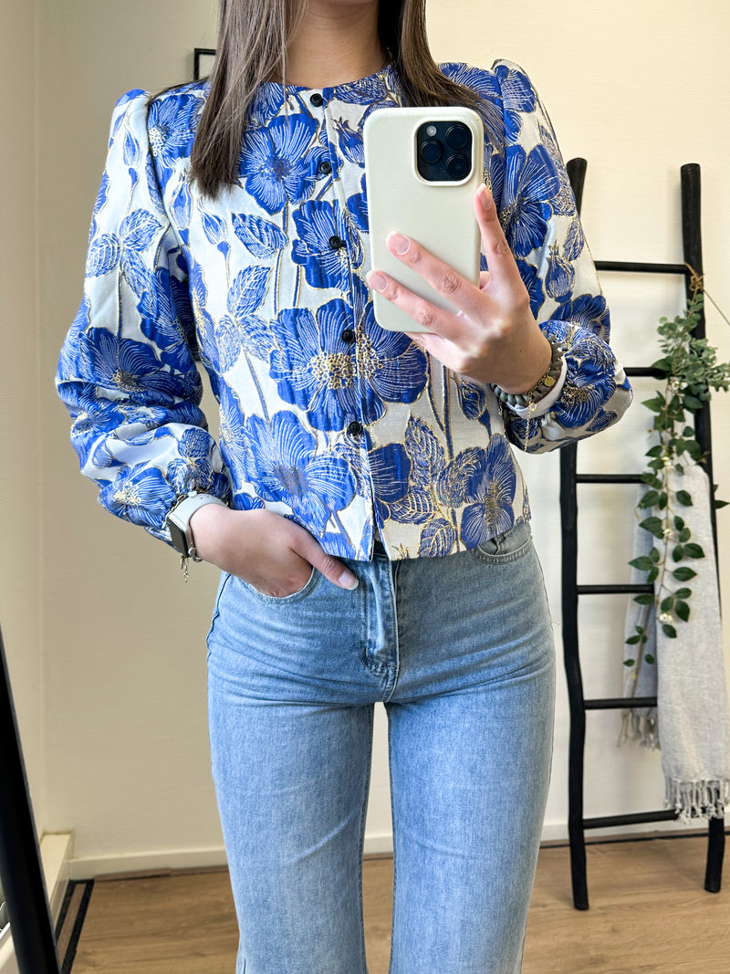 Dana Flower Jacket - Dark Blue