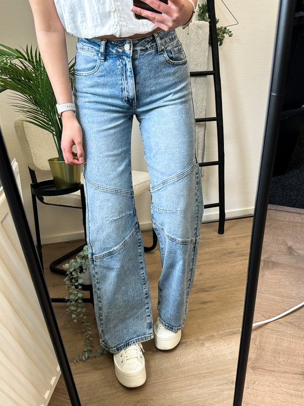 Chelsea Lined Wide Leg Jeans - Blue Denim
