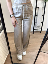 Mindy Linnen Pants - Taupe