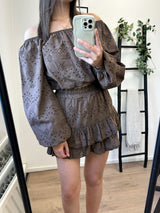 Luana Broderie Two Piece Set - Brown
