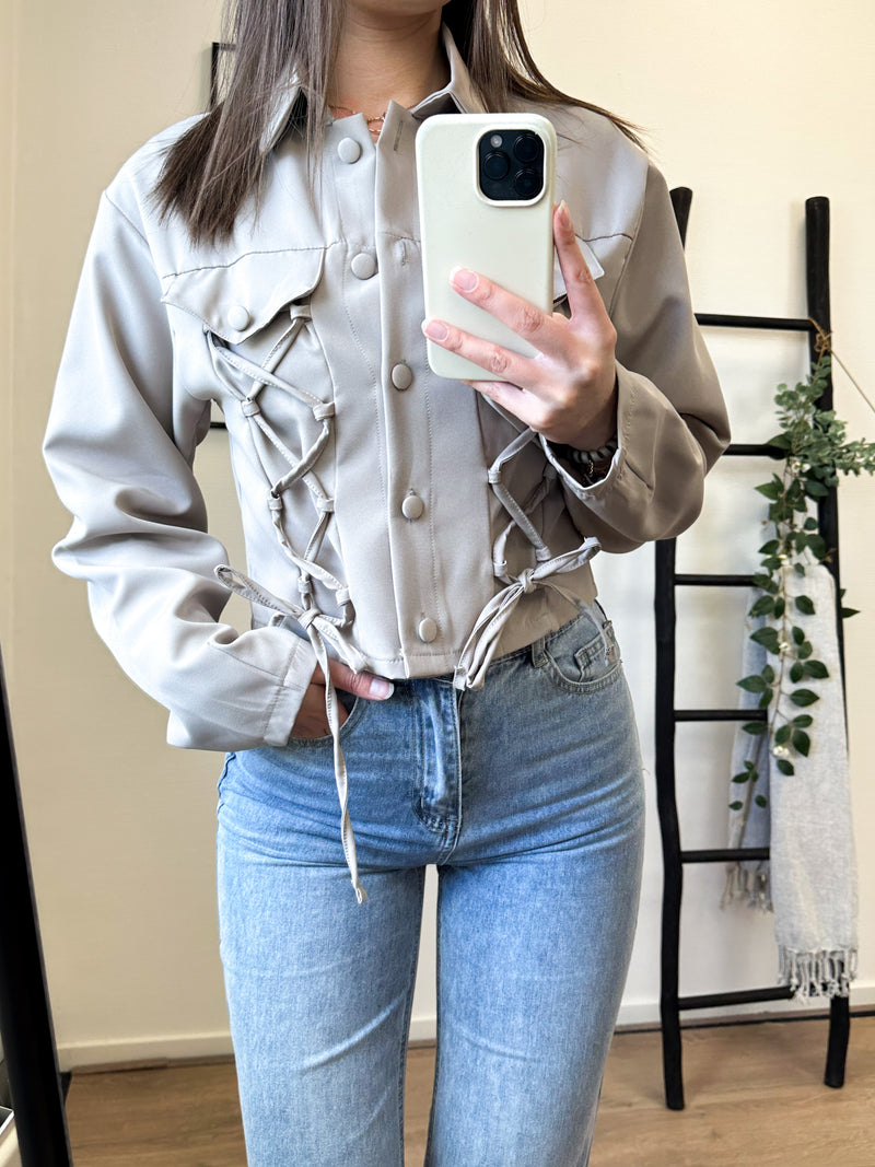 Hailey Cord Jacket - Taupe