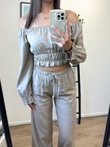 Lindsey Tall Linen Pants - Taupe