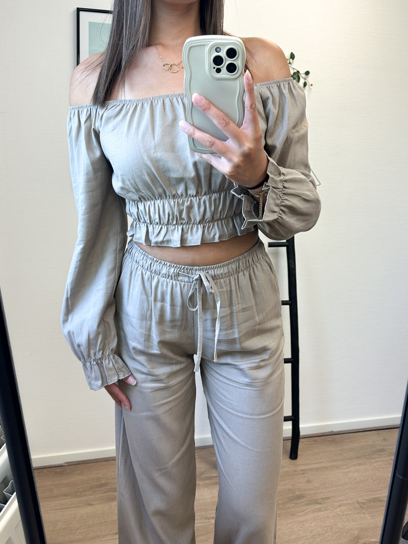 Lindsey Tall Linen Pants - Taupe