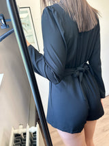 Zaya Blazer Belt Playsuit - Black