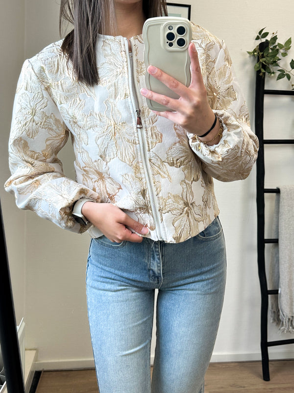 Lou Flower Printed Jacket - Brons