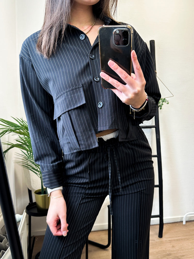 Raylee Blouse - Black Striped