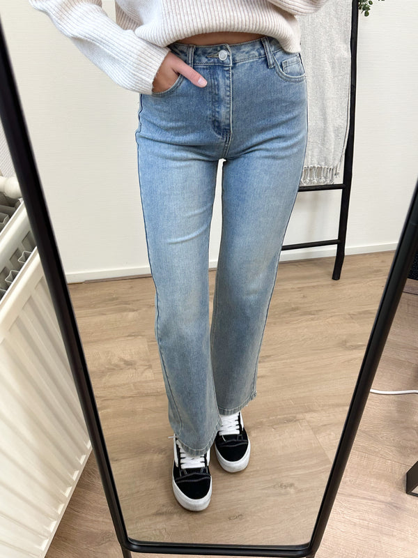 Jenna Straight Leg Stretch Jeans - Vintage Blue Denim
