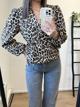 Tatum Bow Blazer - Leopard