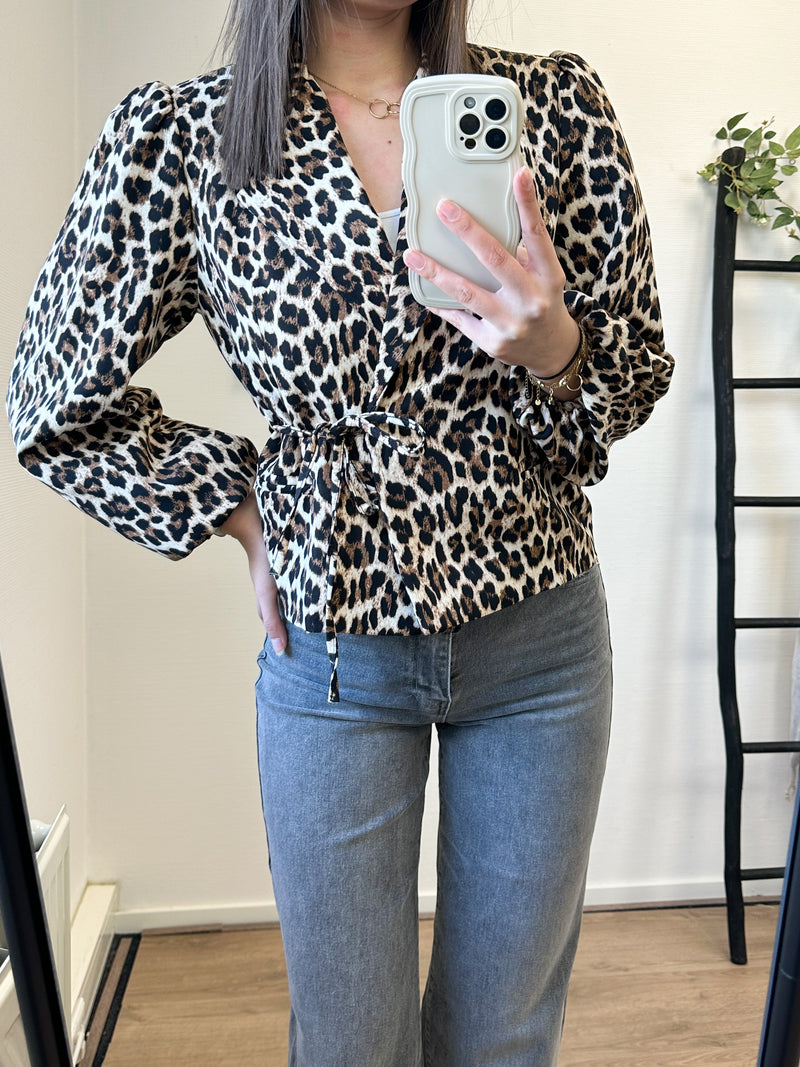 Tatum Bow Blazer - Leopard