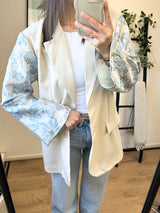 Stacey Flower Sleeve Blazer - Beige