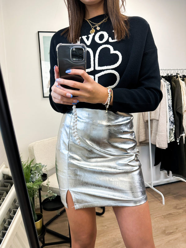 Brooklyn Skirt - Metallic Silver