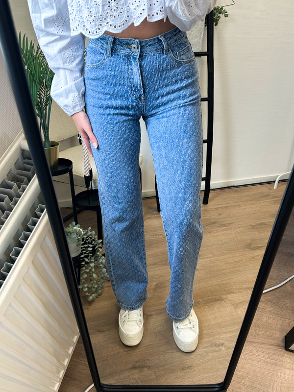 Nuby Stretch Wide Leg Jeans - Blue Denim