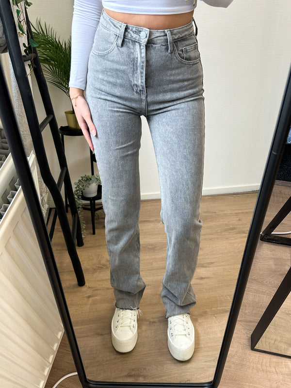 Frenky Tall Straight Stretch Jeans - Grey Denim