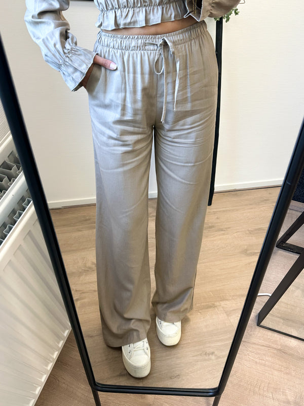 Lindsey Linen Pants - Taupe (REGULAR LENGTH)
