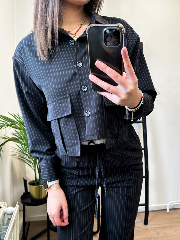 Raylee Blouse - Black Striped
