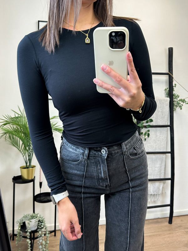 Noura Longsleeve Top - Black