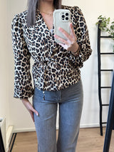 Tatum Bow Blazer - Leopard
